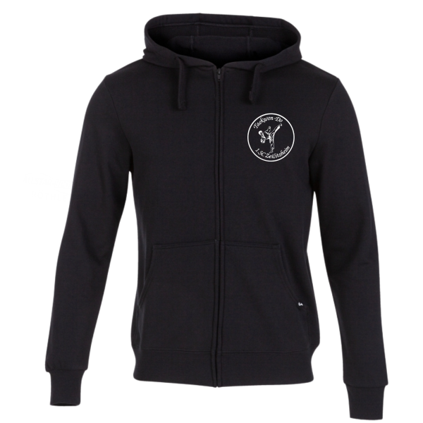 Pullover mit Kapuze schwarz mit Logos